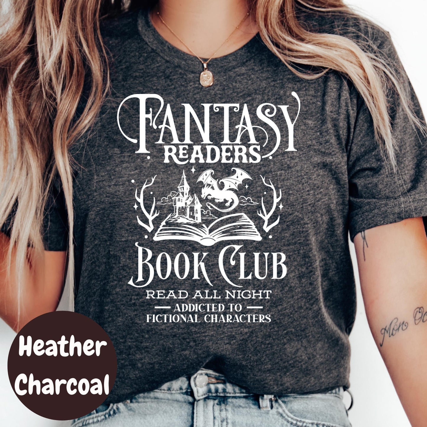 Fantasy Readers Book Club Shirt, Bookish Graphic Tee, Addicted to Fictional Characters Shirt, Reading All Night Tee, Fantasy Book Shirt