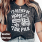 TBR Pile Shirt, I'd Rather Be Home Reading Tee, Book Lover T-Shirt, Funny Bookish Graphic Tee, Introvert Bookworm Gift, Reading Shirt