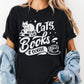 Cats Books and Coffee Shirt, Comfort Colors® Book Lover Tee, Cat Mom Gift, Cozy Reader Shirt, Bookish Graphic Tee, Coffee Shirt for Women
