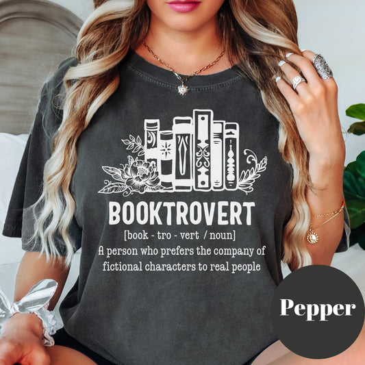 Booktrovert Shirt Definition Tee, Comfort Colors® Bookish Shirt, Funny Introvert Book Lover Gift, Book Reading Tee, Reading Shirt for Women