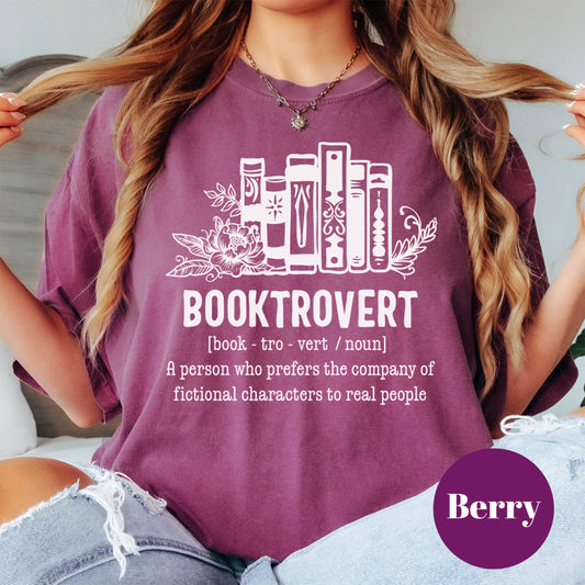 Booktrovert Shirt Definition Tee, Comfort Colors® Bookish Shirt, Funny Introvert Book Lover Gift, Book Reading Tee, Reading Shirt for Women