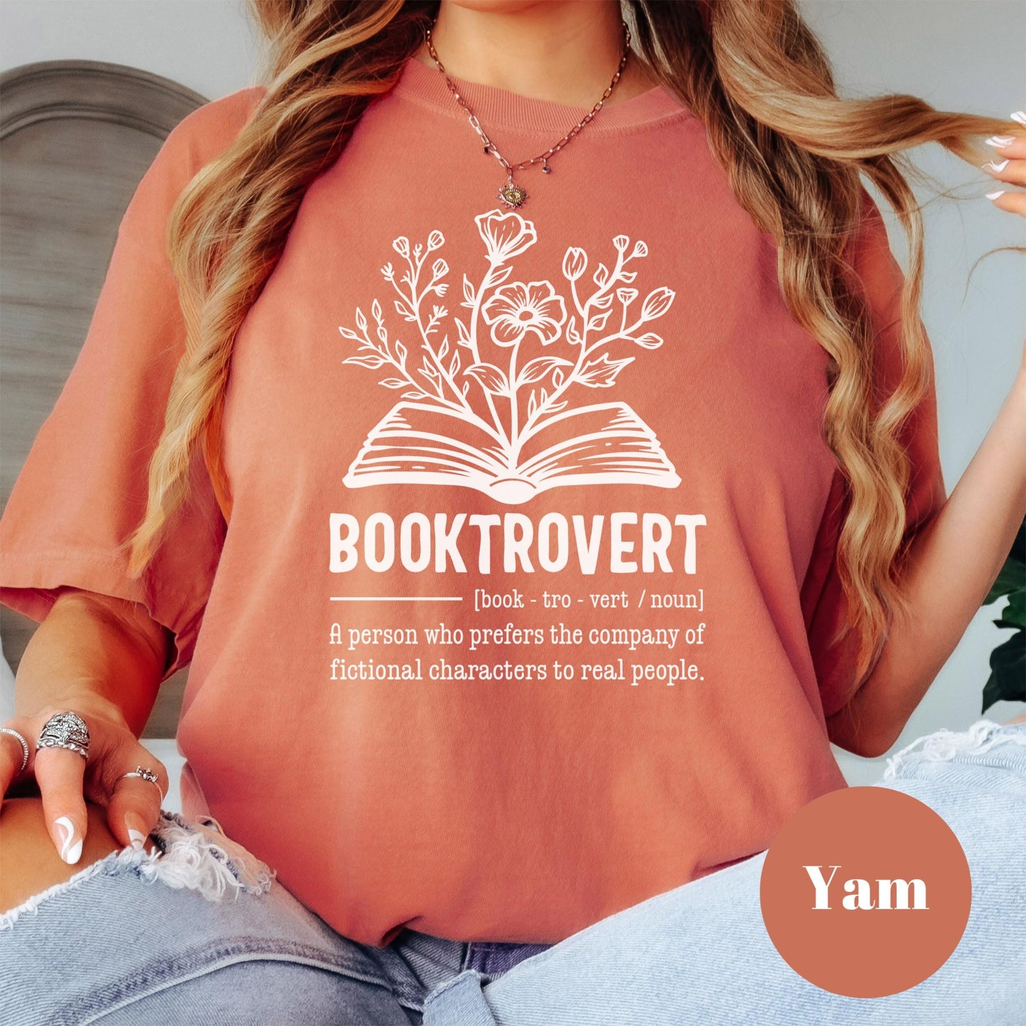 Booktrovert Shirt with Floral Graphic, Comfort Colors® Bookish Tee, Introvert Reading Shirt, Fiction Lover Gift, Book Girl Graphic Tee