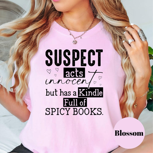Kindle Full Of Spicy Books Shirt, Comfort Colors® Bookish Humor Tee, Spicy Romance Reader Shirt, Funny Book Lover Gift, Booktok Reader Tee
