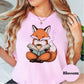 Fox Reading Book and Coffee Shirt, Cozy Comfort Colors® Tee, Cute Bookish Animal Shirt, Autumn Vibes Reading Shirt, Book Lover Gift Tee