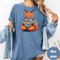 Fox Reading Book and Coffee Shirt, Cozy Comfort Colors® Tee, Cute Bookish Animal Shirt, Autumn Vibes Reading Shirt, Book Lover Gift Tee