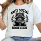 Anti-Social Book Club Shirt – Funny Introvert Reader Tee – Cute Bookish Raccoon Shirt – Book Lover Gift – Cozy Reading Shirt – Book Club