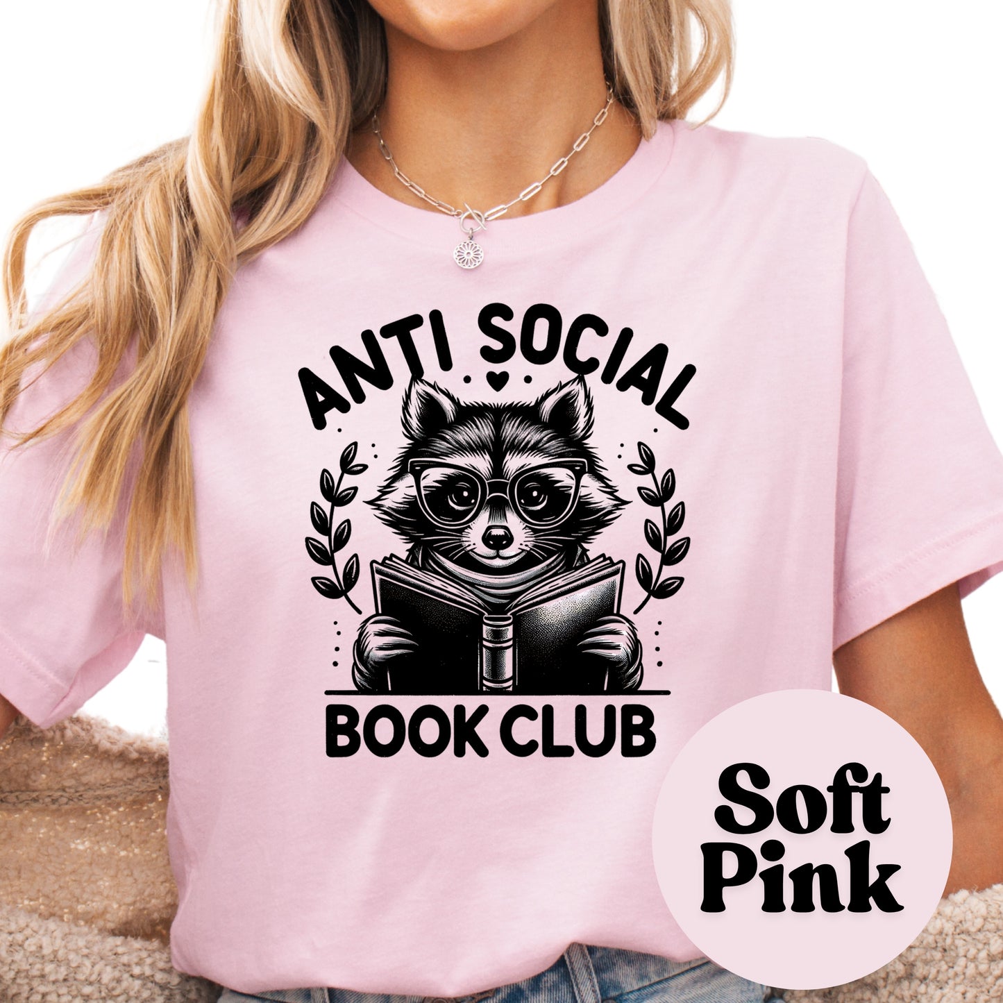 Anti-Social Book Club Shirt – Funny Introvert Reader Tee – Cute Bookish Raccoon Shirt – Book Lover Gift – Cozy Reading Shirt – Book Club