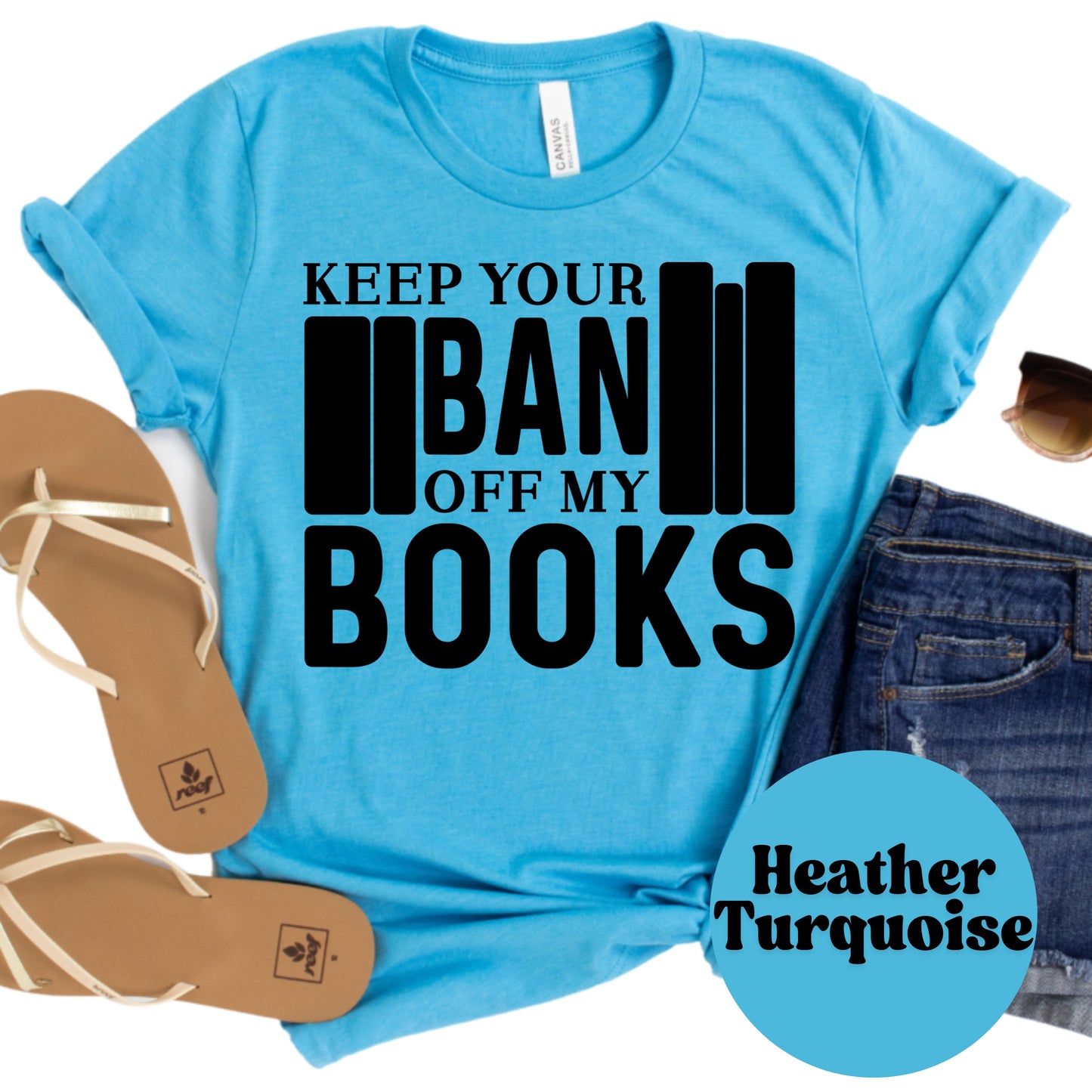 Keep Your Ban Off My Books Shirt – Banned Books Graphic Tee – Teacher Librarian Protest Shirt – Book Lover Free Speech Shirt –