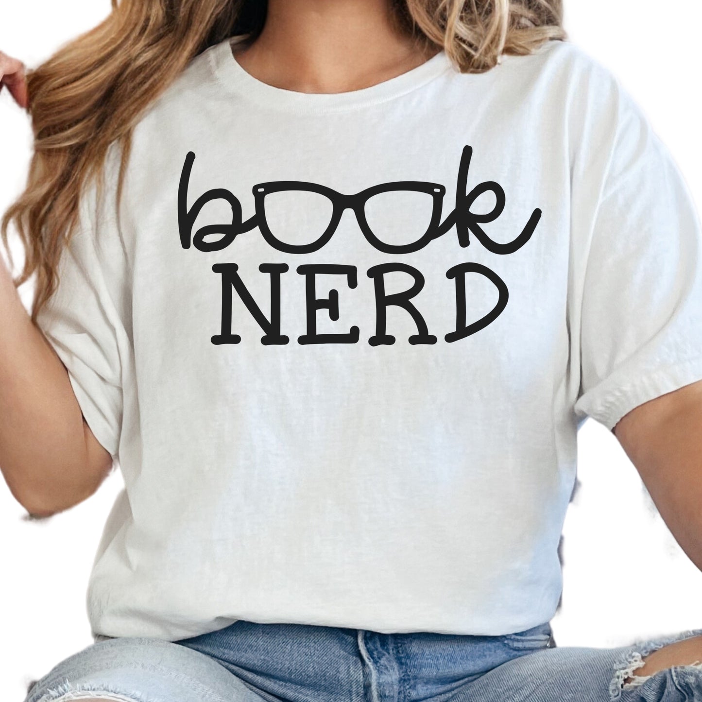Book Nerd Shirt – Funny Book Lover Tee – Reading Graphic Shirt with Glasses – Bookish Gift for Readers – Cute Nerdy Teacher Tee