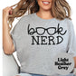 Book Nerd Shirt – Funny Book Lover Tee – Reading Graphic Shirt with Glasses – Bookish Gift for Readers – Cute Nerdy Teacher Tee