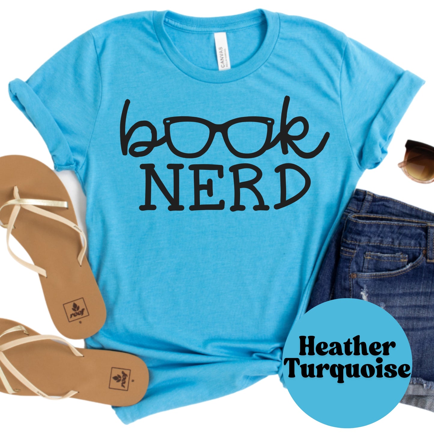 Book Nerd Shirt – Funny Book Lover Tee – Reading Graphic Shirt with Glasses – Bookish Gift for Readers – Cute Nerdy Teacher Tee