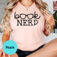 Book Nerd Shirt – Funny Book Lover Tee – Reading Graphic Shirt with Glasses – Bookish Gift for Readers – Cute Nerdy Teacher Tee