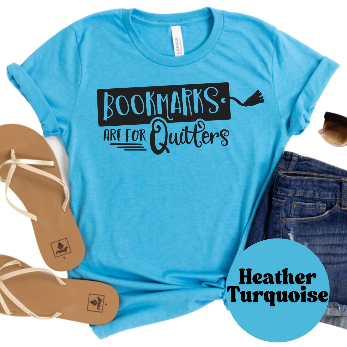 Bookmarks Are for Quitters Shirt – Funny Book Lover Tee – Cute Bookish Graphic Tee – Reading Humor Shirt – Bookworm Gift – Literary Nerd Shirt