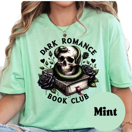 Dark Romance Book Club Shirt – Gothic Romance Reader Tee – Skull and Snake Bookish Graphic Tee – Spicy Book Lover Gift – Morally Gray Men Shirt