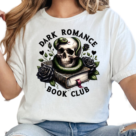 Dark Romance Book Club Shirt – Gothic Romance Reader Tee – Skull and Snake Bookish Graphic Tee – Spicy Book Lover Gift – Morally Gray Men Shirt