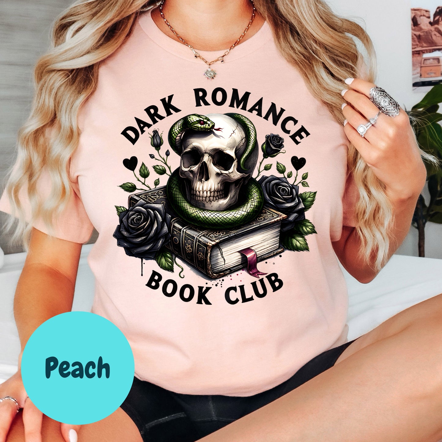 Dark Romance Book Club Shirt – Gothic Romance Reader Tee – Skull and Snake Bookish Graphic Tee – Spicy Book Lover Gift – Morally Gray Men Shirt