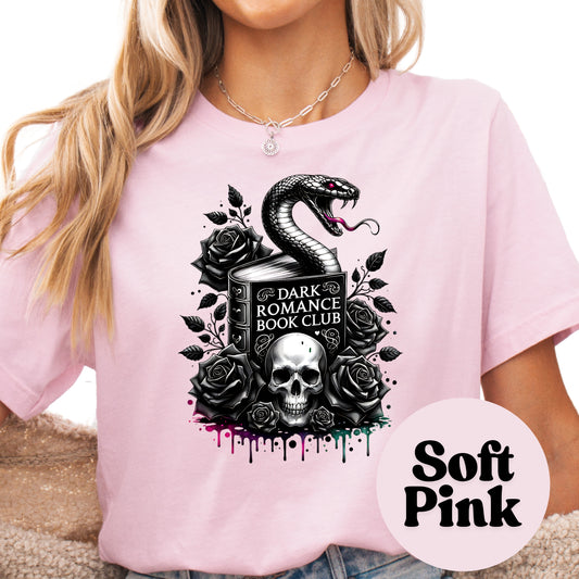 Dark Romance Book Club Shirt – Gothic Snake and Skull Book Tee – Spicy Romance Reader Shirt – Morally Gray Men Gift – Edgy Book Lover Tee