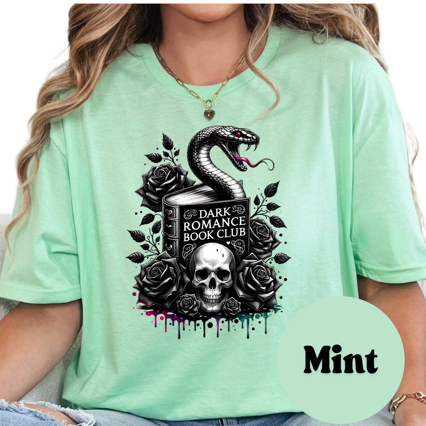 Dark Romance Book Club Shirt – Gothic Snake and Skull Book Tee – Spicy Romance Reader Shirt – Morally Gray Men Gift – Edgy Book Lover Tee