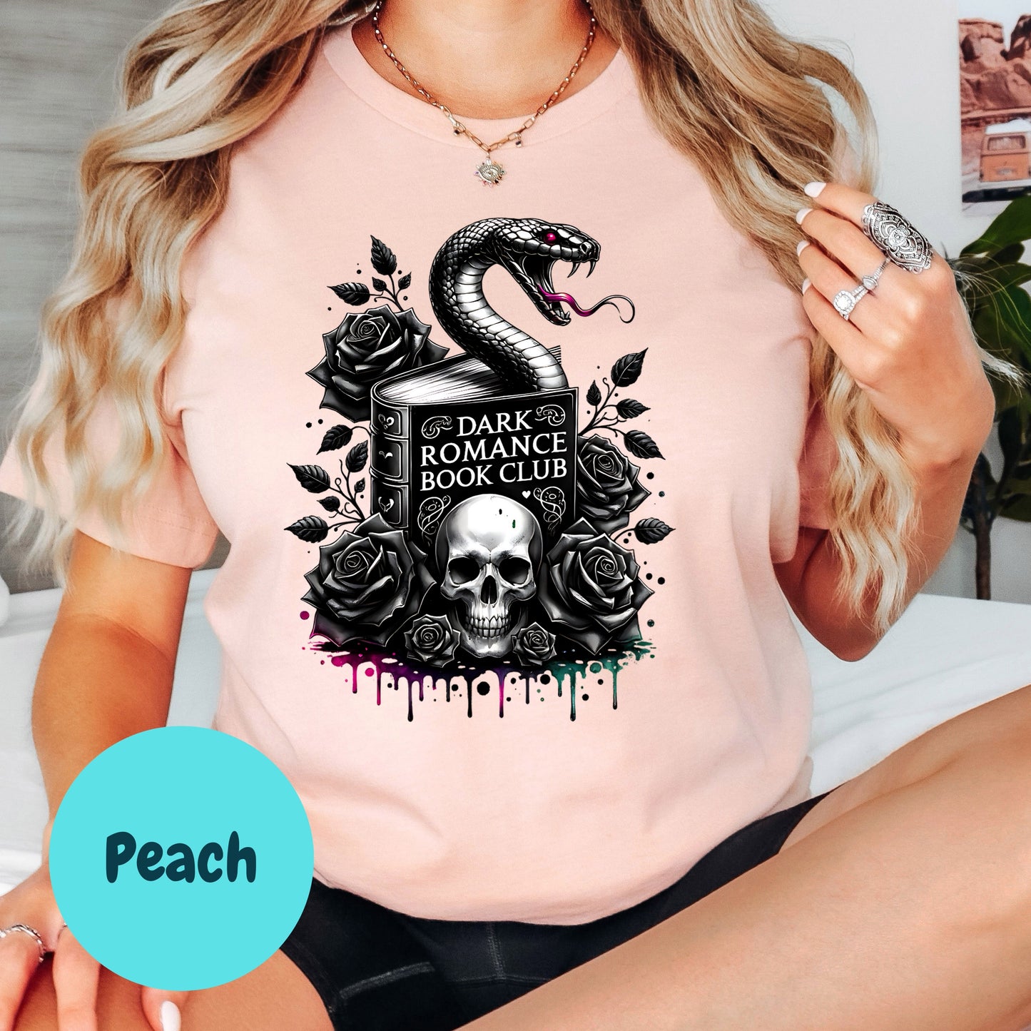 Dark Romance Book Club Shirt – Gothic Snake and Skull Book Tee – Spicy Romance Reader Shirt – Morally Gray Men Gift – Edgy Book Lover Tee