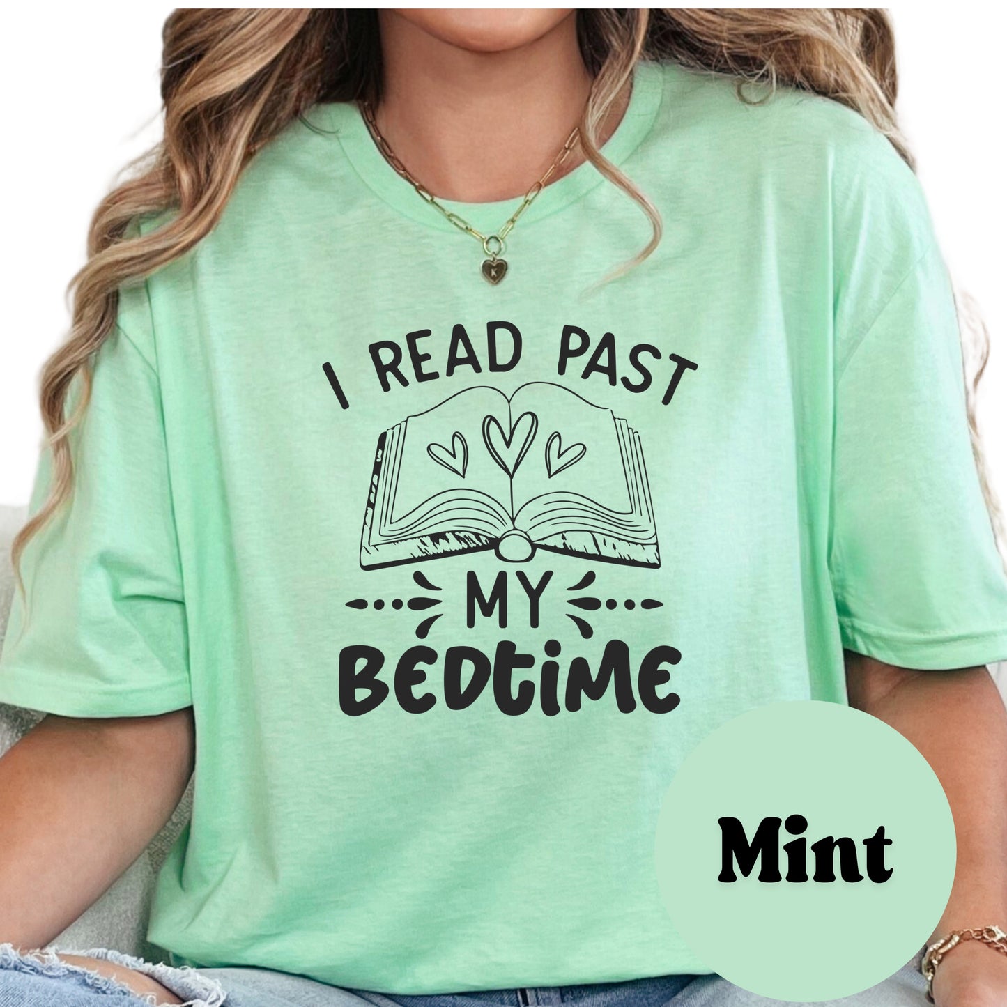 I Read Past My Bedtime Shirt – Funny Bookish Tee for Readers – Late Night Reading Shirt – Book Lover Gift – Cozy Reader Shirt – Peach T-Shirt