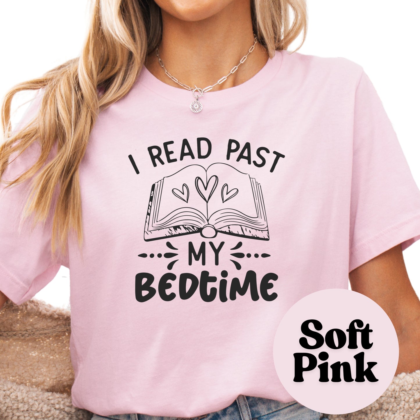 I Read Past My Bedtime Shirt – Funny Bookish Tee for Readers – Late Night Reading Shirt – Book Lover Gift – Cozy Reader Shirt – Peach T-Shirt