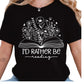 I'd Rather Be Reading Shirt – Floral Book Lover Tee – Aesthetic Reader Gift – Cute Literary Shirt – Heather Charcoal T-Shirt for Bookworms