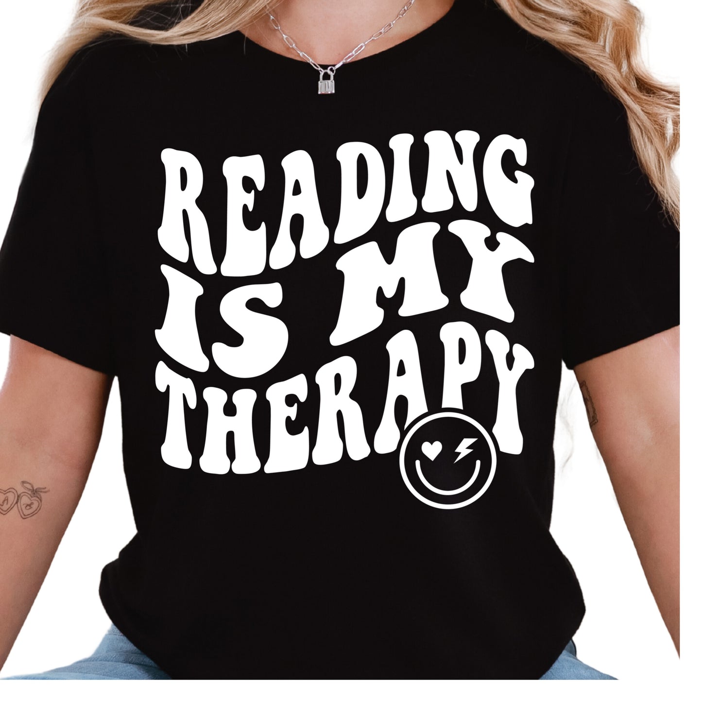 Reading Is My Therapy Shirt – Groovy Book Lover Tee – Mental Health Reading Shirt – Retro Reader Shirt – Therapy Through Books Gift