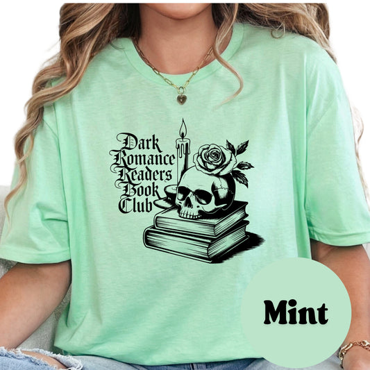 Dark Romance Readers Book Club Shirt – Spicy Bookish Skull Tee – Gothic Romance Reading Shirt – Book Lover Gift for Dark Romance Fans