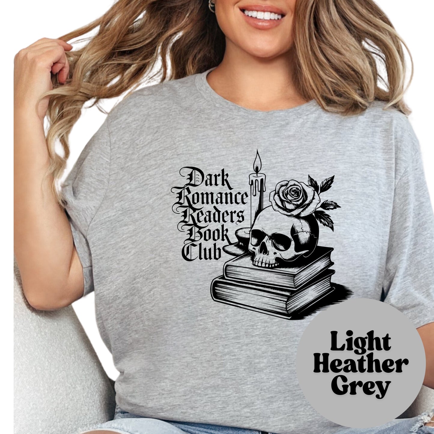 Dark Romance Readers Book Club Shirt – Spicy Bookish Skull Tee – Gothic Romance Reading Shirt – Book Lover Gift for Dark Romance Fans