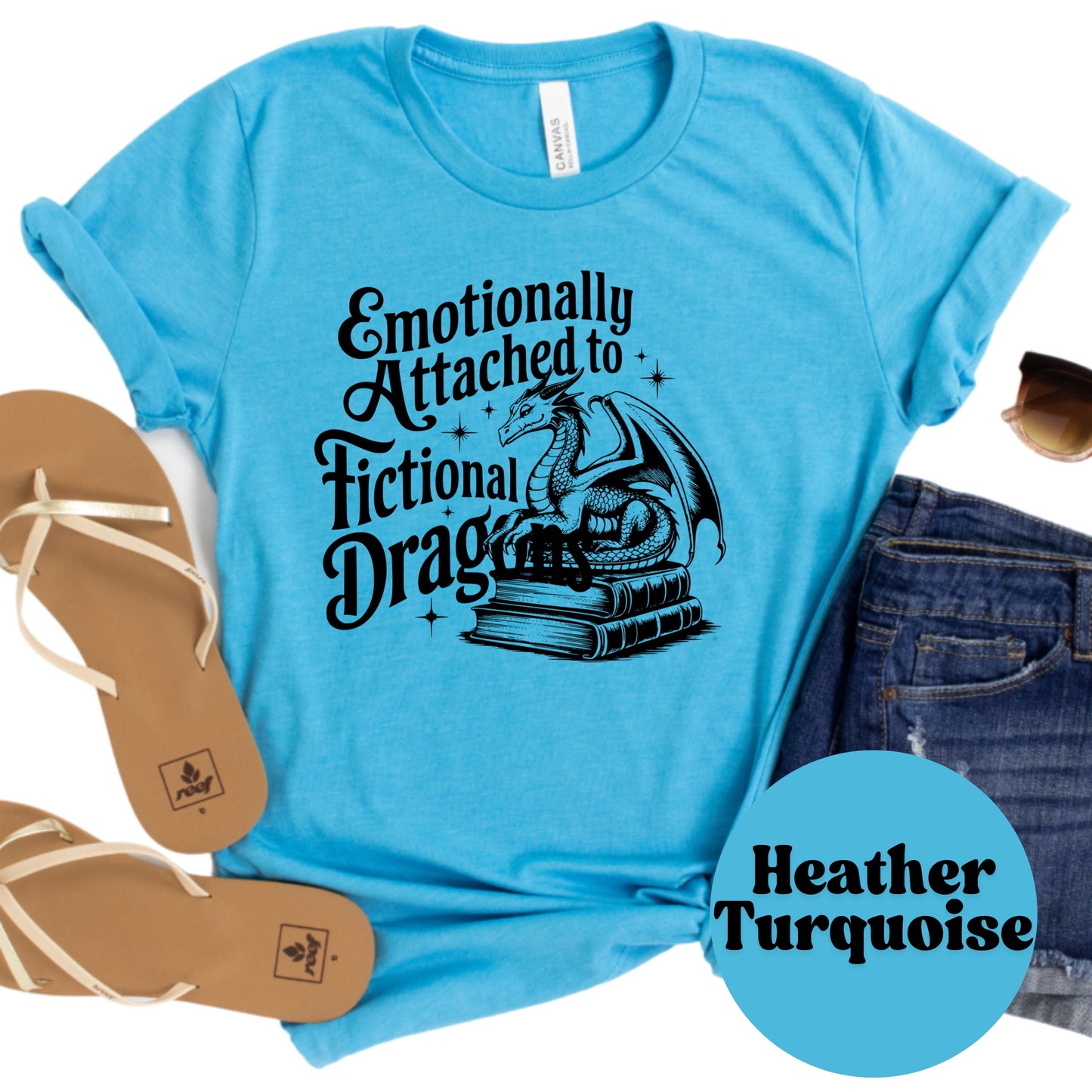 Emotionally Attached to Fictional Dragons Shirt – Fantasy Book Lover Tee – Dragon Tamer Reading Shirt – Bookish Gift for Readers and Writers