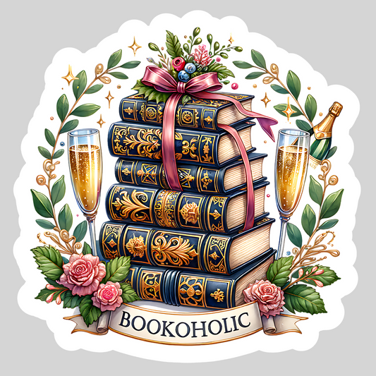 Bookaholic – 3" Waterproof Bookish Sticker with Holo Overlay – Reading, Books, Reader Gift, Book Lover