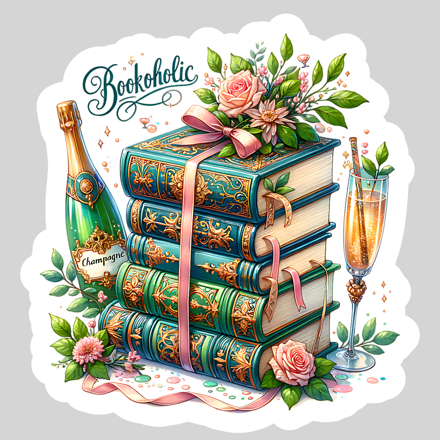 Bookaholic – 3" Waterproof Bookish Sticker with Holo Overlay – Reading, Books, Reader Gift, Book Lover