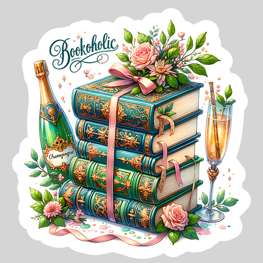 Bookaholic – 3" Waterproof Bookish Sticker with Holo Overlay – Reading, Books, Reader Gift, Book Lover