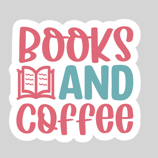 Books and Coffee – 3" Waterproof Bookish Sticker with Holo Overlay – Reading, Books, Reader Gift, Book Lover