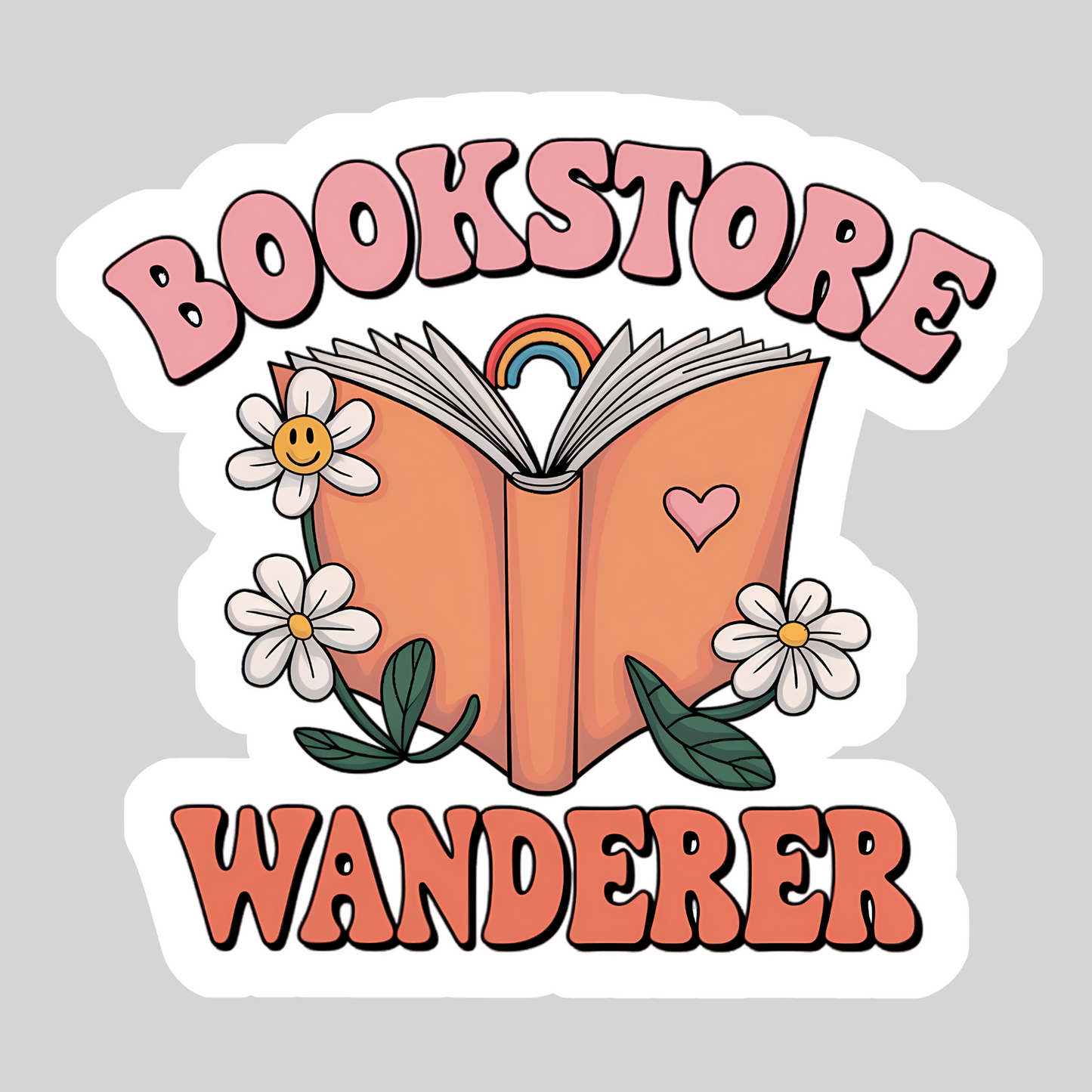 Bookstore Wanderer – 3" Waterproof Bookish Sticker with Holo Overlay – Reading, Books, Reader Gift, Book Lover