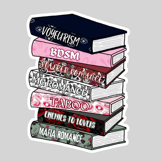 Book Tropes, Smut Books – 3" Waterproof Bookish Sticker with Holo Overlay – Reading, Books, Reader Gift, Book Lover