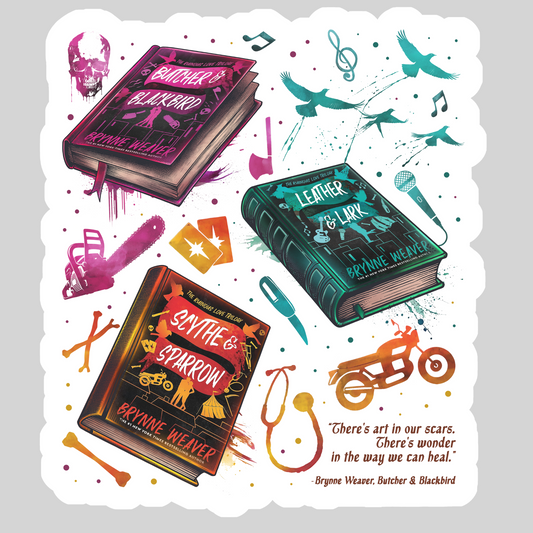 Butcher and the Blackbird – 3" Waterproof Bookish Sticker with Holo Overlay – Reading, Books, Reader Gift, Book Lover