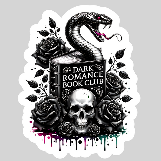 Dark Romance Book Club – 3" Waterproof Bookish Sticker with Holo Overlay – Reading, Books, Reader Gift, Book Lover