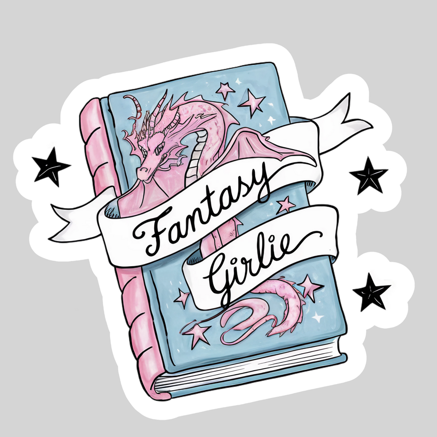 Fantasy Girlie – 3" Waterproof Bookish Sticker with Holo Overlay – Reading, Books, Reader Gift, Book Lover