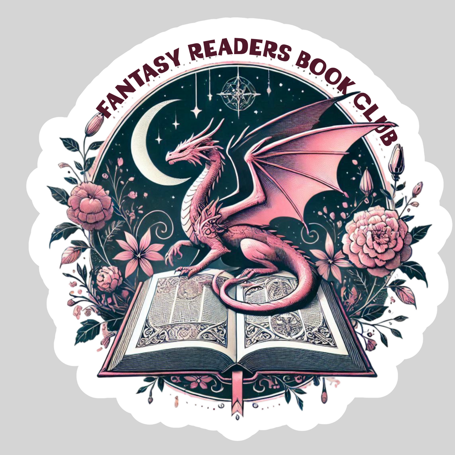 Fantasy Readers Book CLub – 3" Waterproof Bookish Sticker with Holo Overlay – Reading, Books, Reader Gift, Book Lover