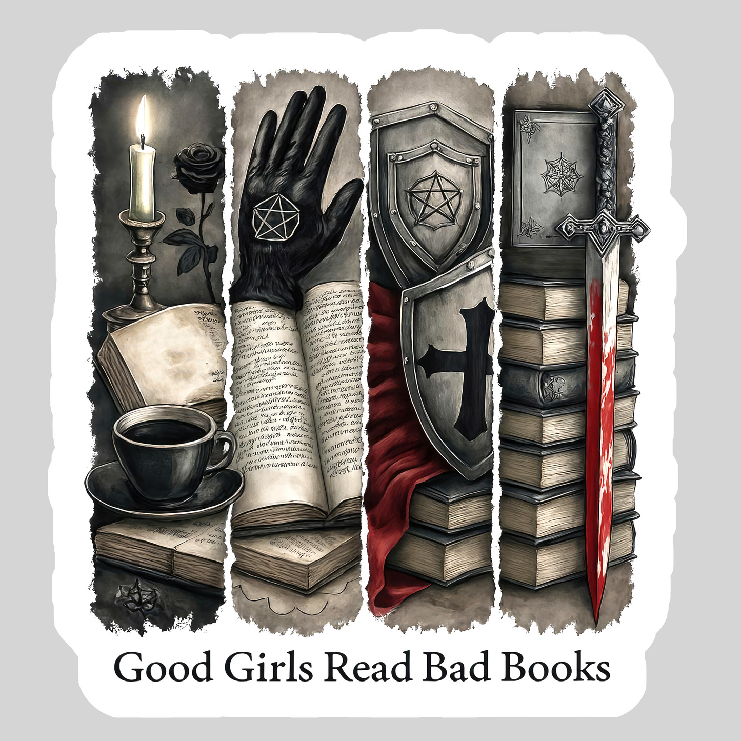 Good Girls Read Bad Books – 3" Waterproof Bookish Sticker with Holo Overlay – Reading, Books, Reader Gift, Book Lover