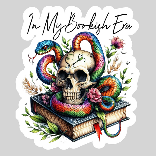 In My Bookish Era Snake – 3" Waterproof Bookish Sticker with Holo Overlay – Reading, Books, Reader Gift, Book Lover