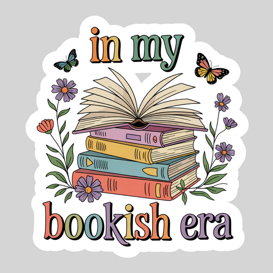 In My Bookish Era Book Stacks – 3" Waterproof Bookish Sticker with Holo Overlay – Reading, Books, Reader Gift, Book Lover