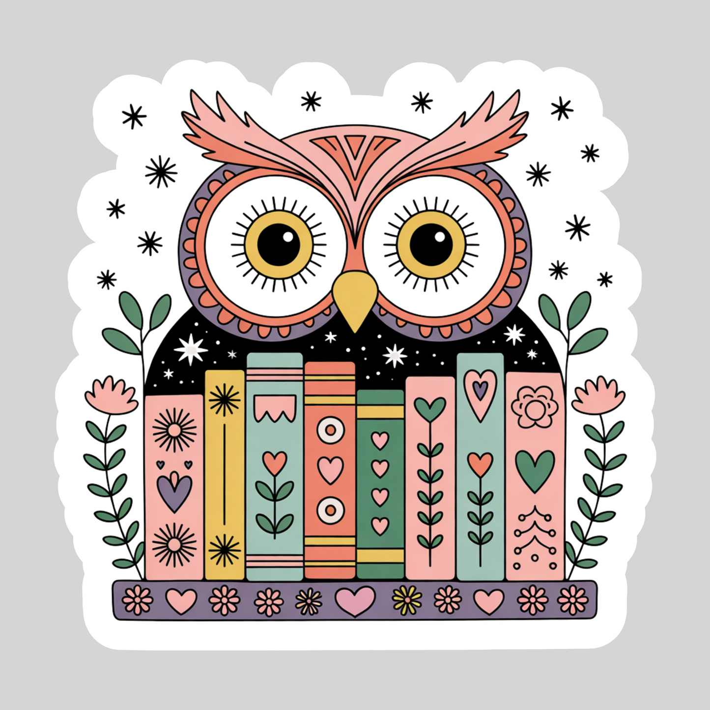 Books Owls – 3" Waterproof Bookish Sticker with Holo Overlay – Reading, Books, Reader Gift, Book Lover