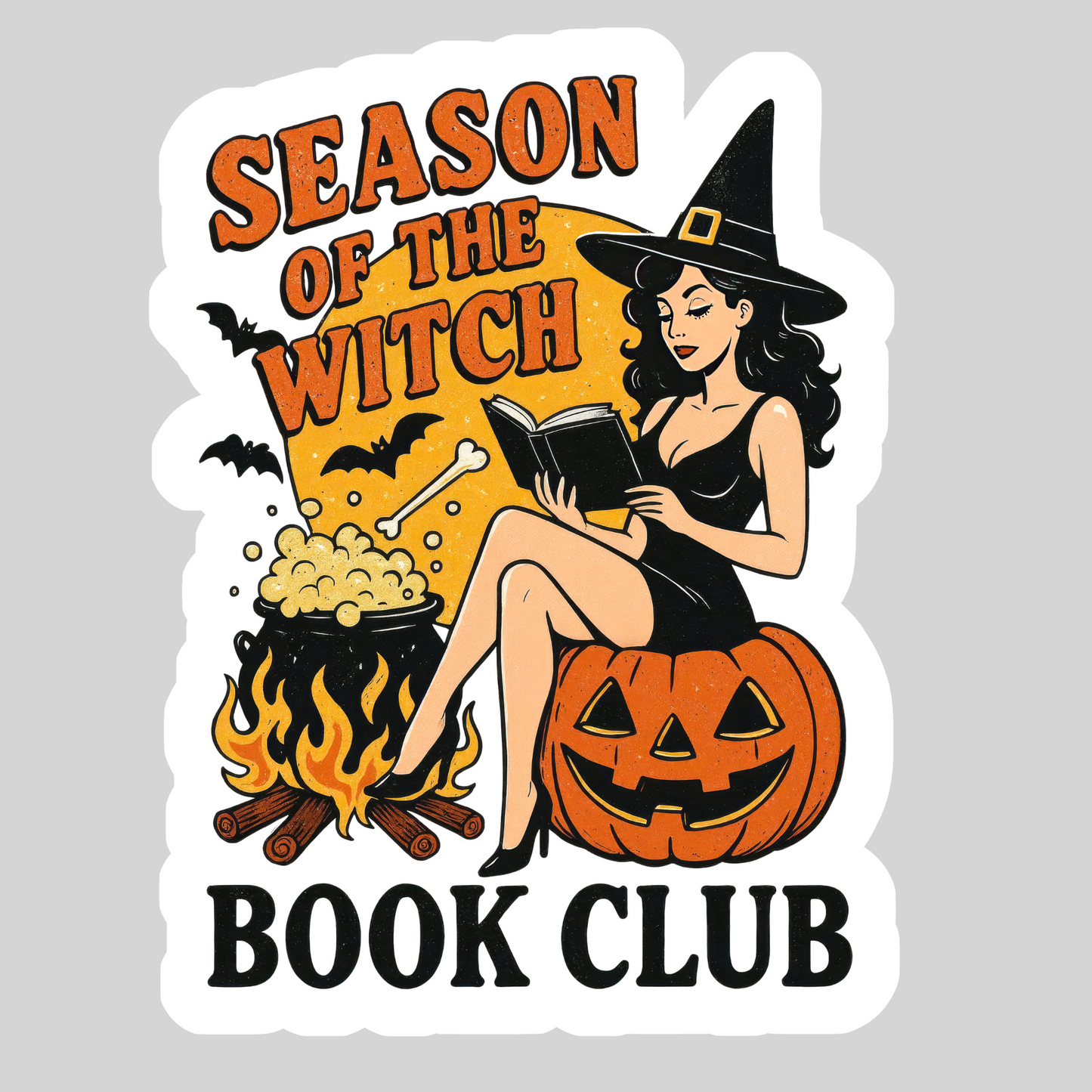 Season of the Witch Book Club – 3" Waterproof Bookish Sticker with Holo Overlay – Reading, Books, Reader Gift, Book Lover