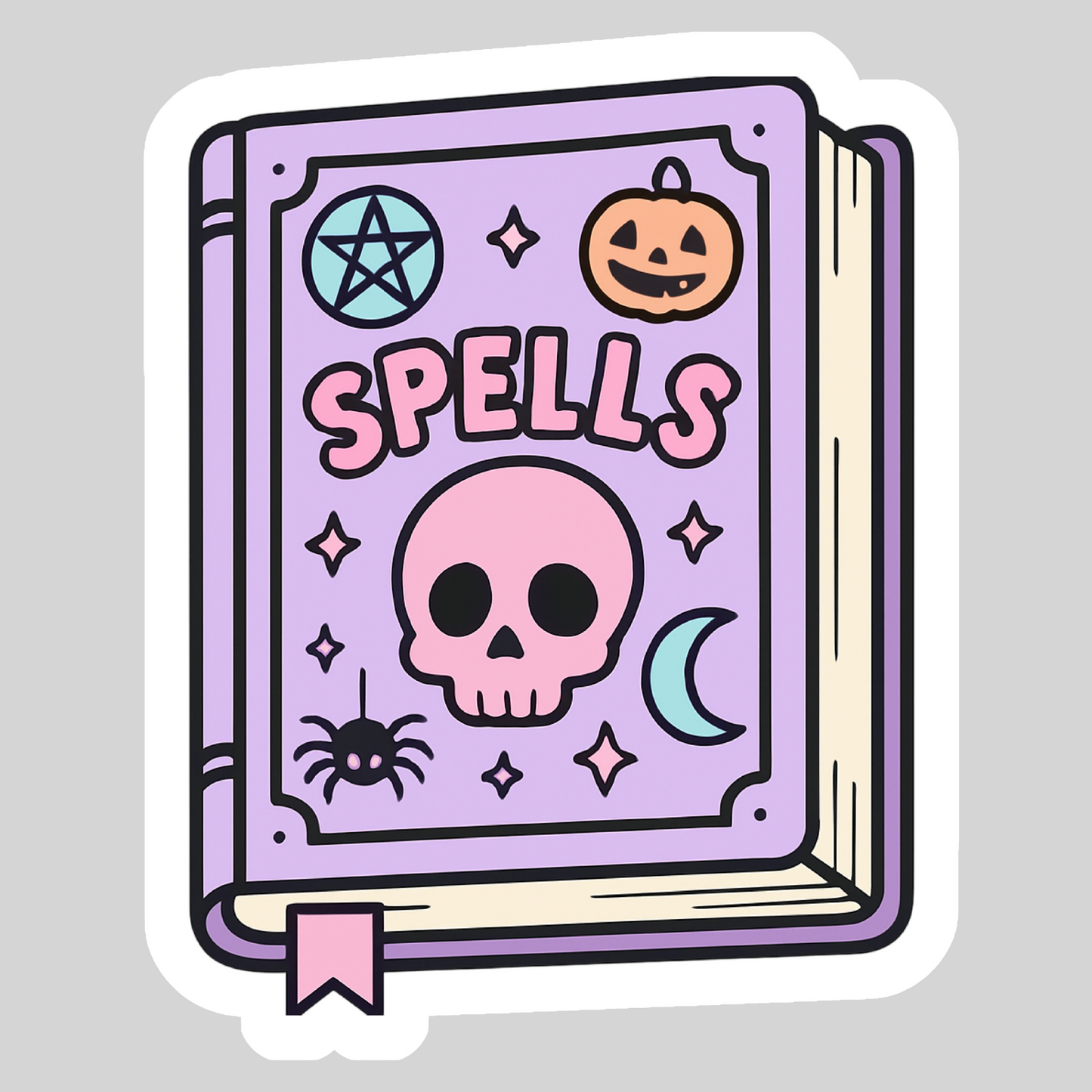 Book of Spells – 3" Waterproof Bookish Sticker with Holo Overlay – Reading, Books, Reader Gift, Book Lover