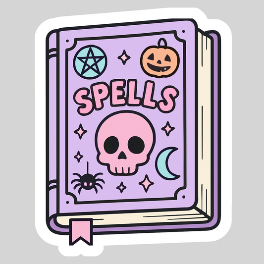 Book of Spells – 3" Waterproof Bookish Sticker with Holo Overlay – Reading, Books, Reader Gift, Book Lover