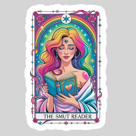 The Smut Reader Tarot – 3" Waterproof Bookish Sticker with Holo Overlay – Reading, Books, Reader Gift, Book Lover