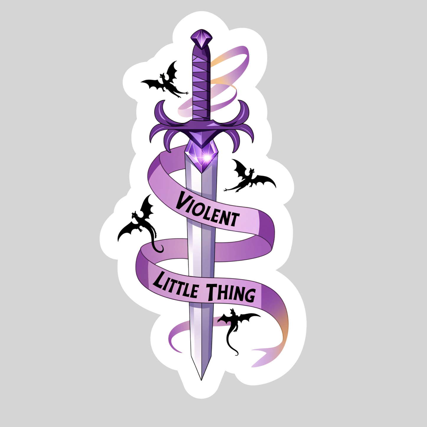 Violent Little Thing – 3" Waterproof Bookish Sticker with Holo Overlay – Reading, Books, Reader Gift, Book Lover