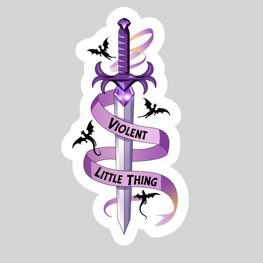 Violent Little Thing – 3" Waterproof Bookish Sticker with Holo Overlay – Reading, Books, Reader Gift, Book Lover